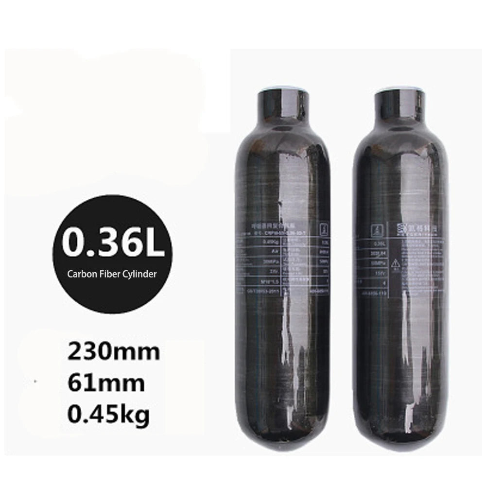 Carbon fiber right-angle fitting, intervals 0.36 l, 0.42 l, 0.5 l, HPA, precious, 4500 psi, 300 bar, M18 x 1.5.