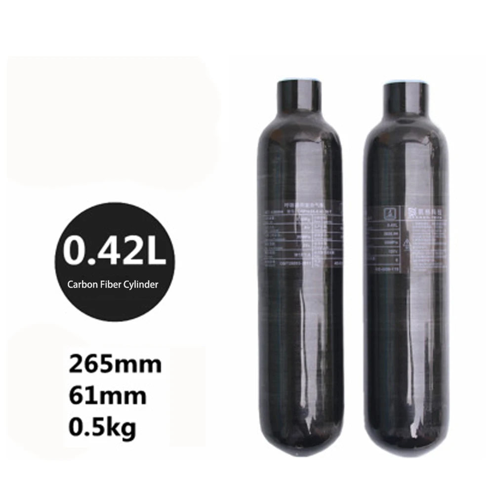 Carbon fiber right-angle fitting, intervals 0.36 l, 0.42 l, 0.5 l, HPA, precious, 4500 psi, 300 bar, M18 x 1.5.