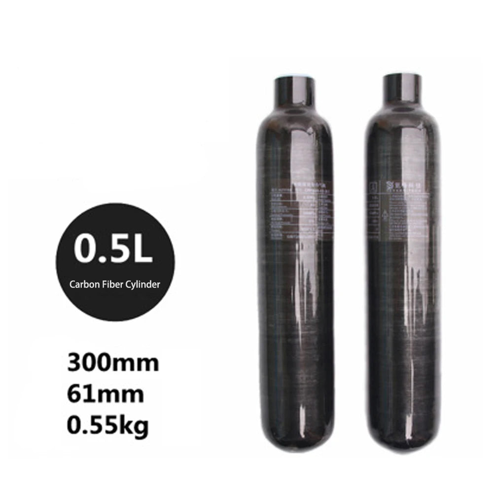 Carbon fiber right-angle fitting, intervals 0.36 l, 0.42 l, 0.5 l, HPA, precious, 4500 psi, 300 bar, M18 x 1.5.
