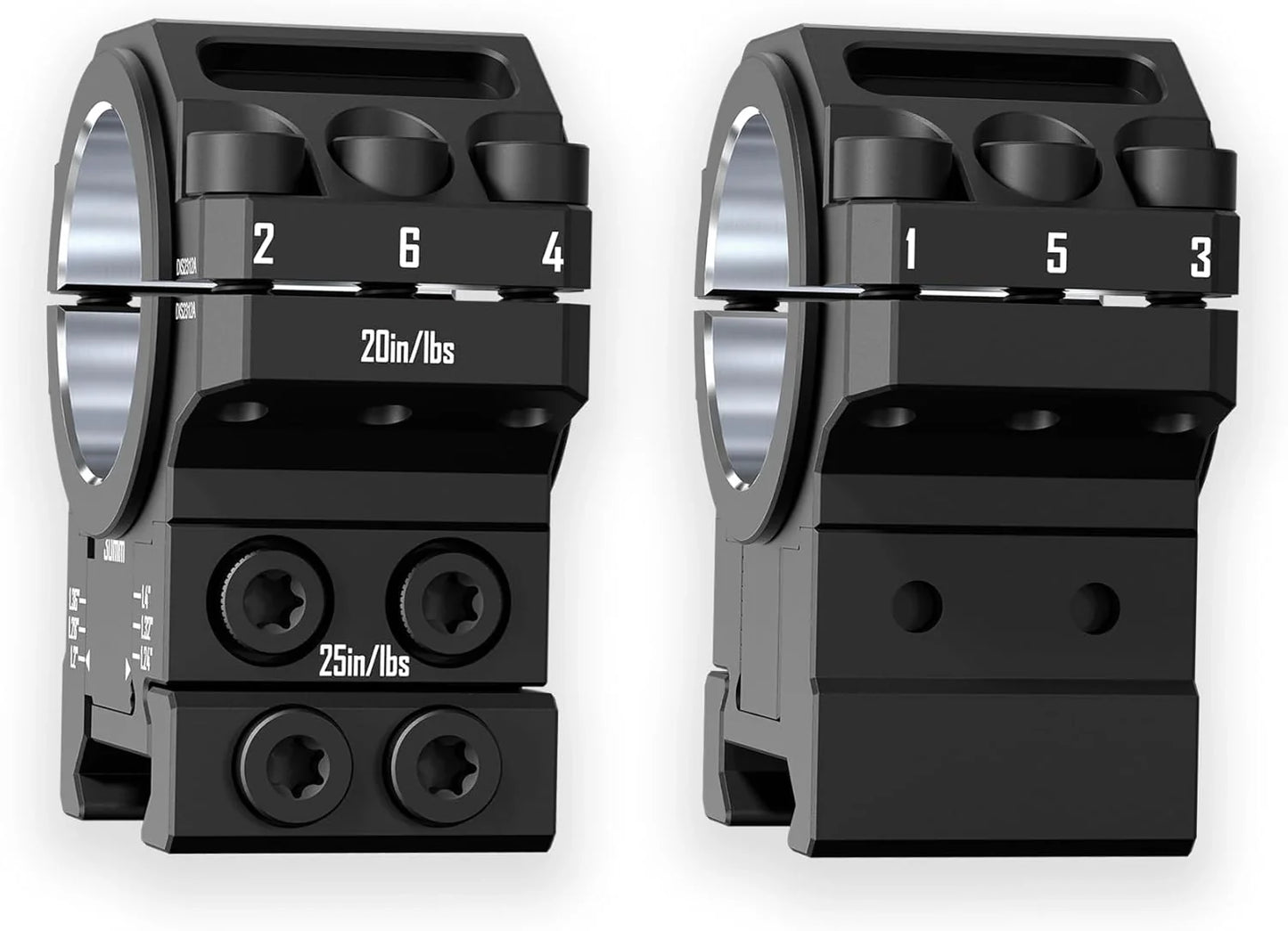 6061 Aluminum Adjustable Scope Rings | 6-Step Height Adjustment (1.2-1.4") | 25.4mm/30mm & Picatinny Rail Compatible