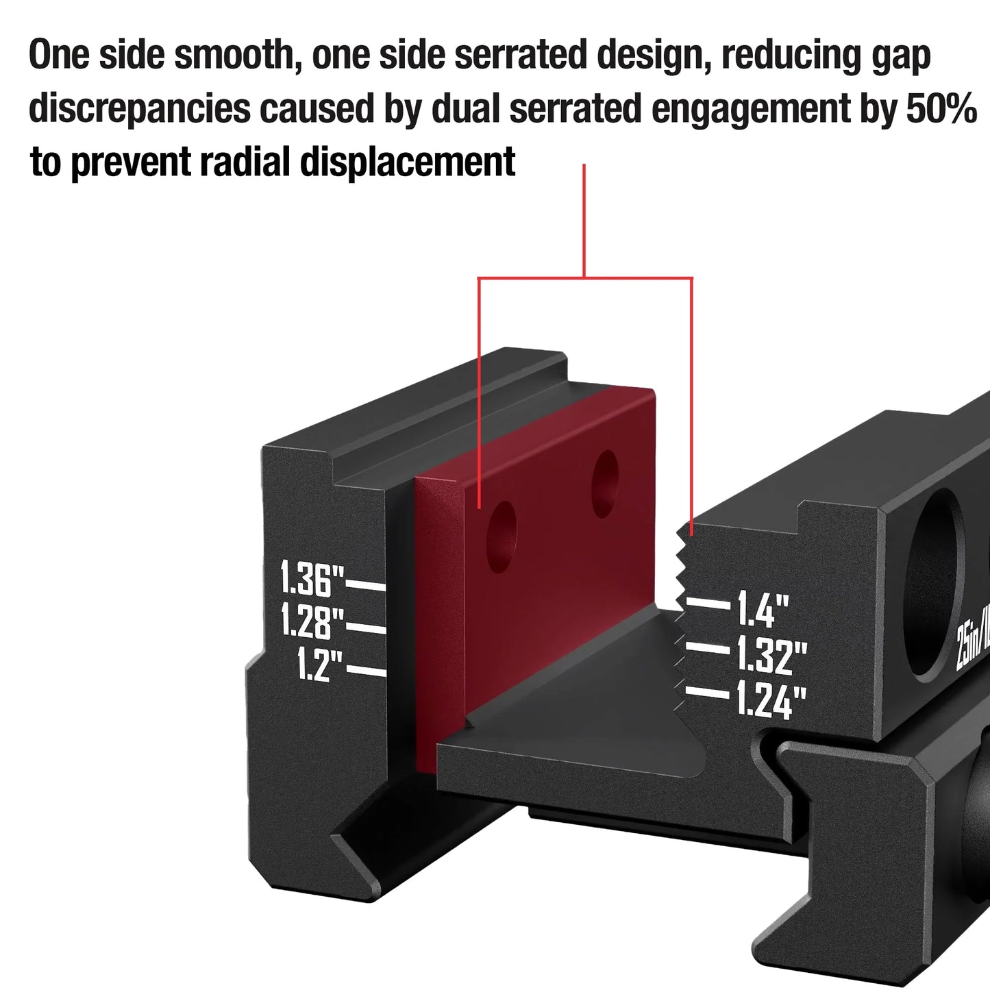 6061 Aluminum Adjustable Scope Rings | 6-Step Height Adjustment (1.2-1.4") | 25.4mm/30mm & Picatinny Rail Compatible