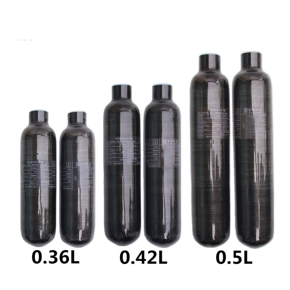 Carbon fiber right-angle fitting, intervals 0.36 l, 0.42 l, 0.5 l, HPA, precious, 4500 psi, 300 bar, M18 x 1.5.