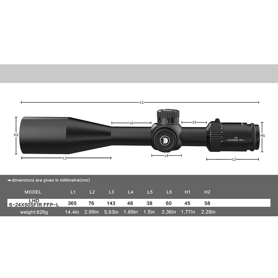LHD 6-24X50SFIR FFP-Z/L Diameter:30MM Optics Scopes