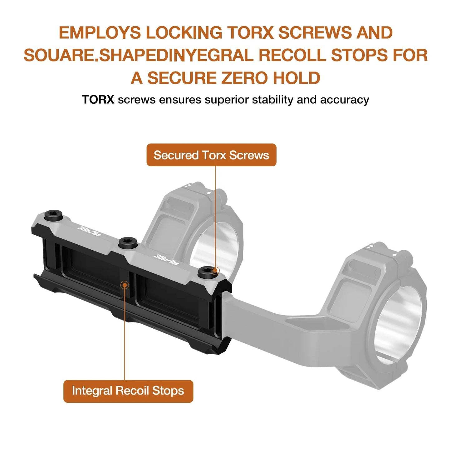 Multi-Compatible Cantilever Scope Mounts | One-Piece 0MOA 30/34MM Tube for Picatinny Rail