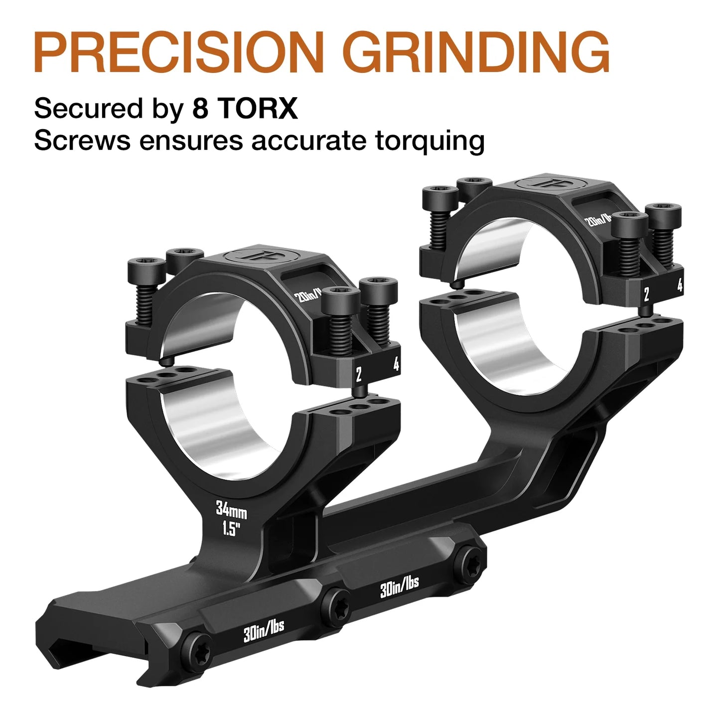 Multi-Compatible Cantilever Scope Mounts | One-Piece 0MOA 30/34MM Tube for Picatinny Rail