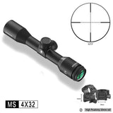 Discoveryopt Sport Optics 4x32mm Rifle Scope 1in Tube Second Focal Plane, Color: Black, Tube Diameter: 1 in