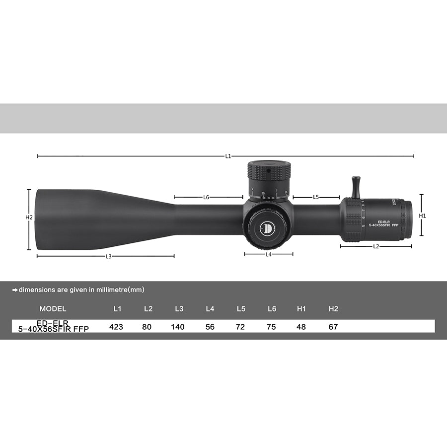 Discoveryopt 540x56mm ED 35mm Tube First Focal Plane Rifle Scope, Col