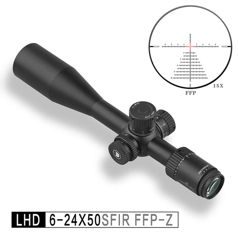 Ship from Poland Discoveryopt 6-24x50mm 30mm Tube First Focal Plane Rifle Scope, Black