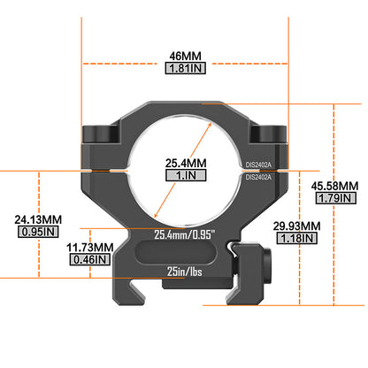 DISCOVERYOPT 6061 Aluminum Scope Rings – 25.4mm/30mm/34mm/35mm Tube | Fits 0.97"/1.26"/1.45" Scope Mount for Picatinny Rail