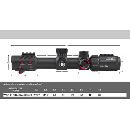 WG 1.2-6X24IRAI SFP-MOA Diameter:30MM Tactical Optics Scopes