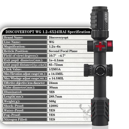 WG 1.2-6X24IRAI SFP-MOA Diameter:30MM Tactical Optics Scopes