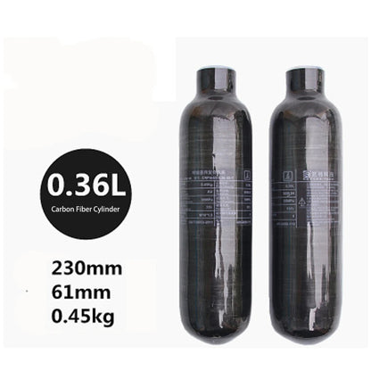 Carbon fiber right-angle fitting, intervals 0.36 l, 0.42 l, 0.5 l, HPA, precious, 4500 psi, 300 bar, M18 x 1.5.