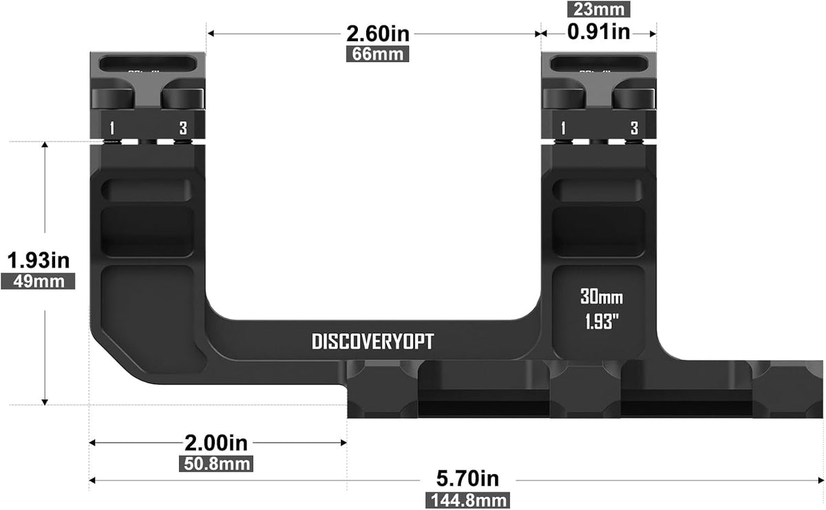 DISCOVERYOPT Cantilever Scope Mounts | One-Piece 0 MOA 34mm or 30mm Tube