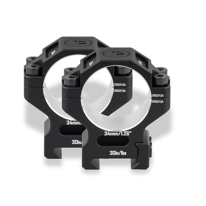 DISCOVERYOPT 6061 Aluminum Scope Rings – 25.4mm/30mm/34mm/35mm Tube | Fits 0.97"/1.26"/1.45" Scope Mount for Picatinny Rail