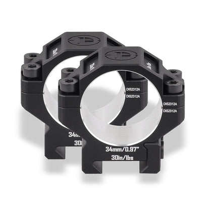 DISCOVERYOPT 7075 Aluminum Scope Rings – 25.4mm/30mm/34mm Tube | Fits 0.97"/1.26"/1.45" Scope Mount for Picatinny Rail
