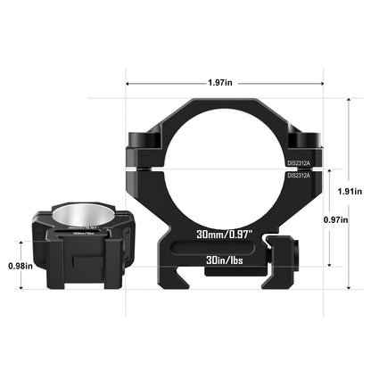 DISCOVERYOPT 6061 Aluminum Scope Rings – 25.4mm/30mm/34mm/35mm Tube | Fits 0.97"/1.26"/1.45" Scope Mount for Picatinny Rail