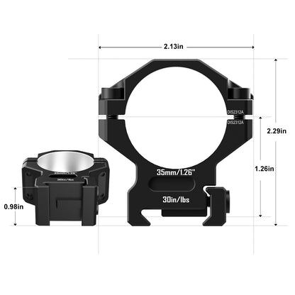 DISCOVERYOPT 6061 Aluminum Scope Rings – 25.4mm/30mm/34mm/35mm Tube | Fits 0.97"/1.26"/1.45" Scope Mount for Picatinny Rail