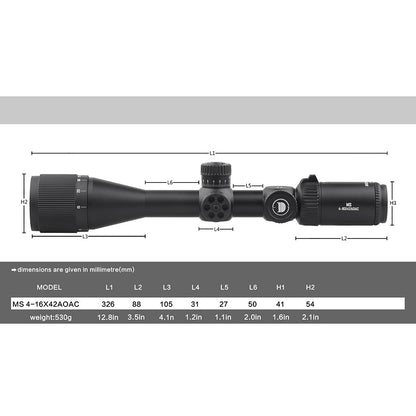 DISCOVERYOPT MS 4-16X42AOAC SFP-MOA Diameter:25.4MM Optics Scopes