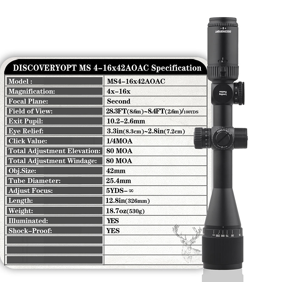 DISCOVERYOPT MS 4-16X42AOAC SFP-MOA Diameter:25.4MM Optics Scopes