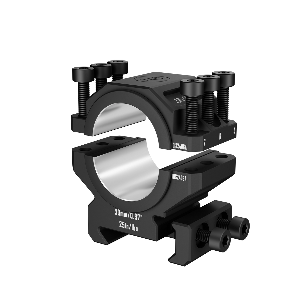 DISCOVERYOPT 6061 Aluminum Heavy-Duty Scope Mount – Fits 25.4mm & 30mm Tubes | 0.97"/1.26" Height | Picatinny Rail Compatible