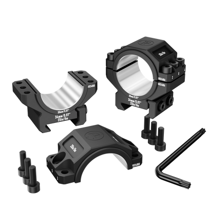 DISCOVERYOPT 6061 Aluminum Heavy-Duty Scope Rings – Fits 30mm & 34mm Tubes | 0.97"/1.26" Height | Picatinny Rail Compatible