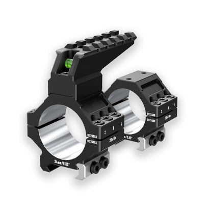 DISCOVERYOPT 7075 Aluminum Heavy Duty Scope Rings – 30mm/34mm Tube | Precision-Lapped with Bubble Level & Top Picatinny Rail | Fits 0.85"/1.05"/1.25" Bases