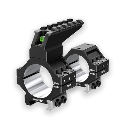 7075 Series Aluminum Heavy Duty Scope Rings -  Bubble Level & Picatinny Rail | 30mm or 34mm-Fits 0.85/1.05/1.25-inch Bases