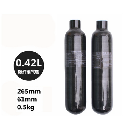 Carbon fiber right-angle fitting, intervals 0.36 l, 0.42 l, 0.5 l, HPA, precious, 4500 psi, 300 bar, M18 x 1.5.