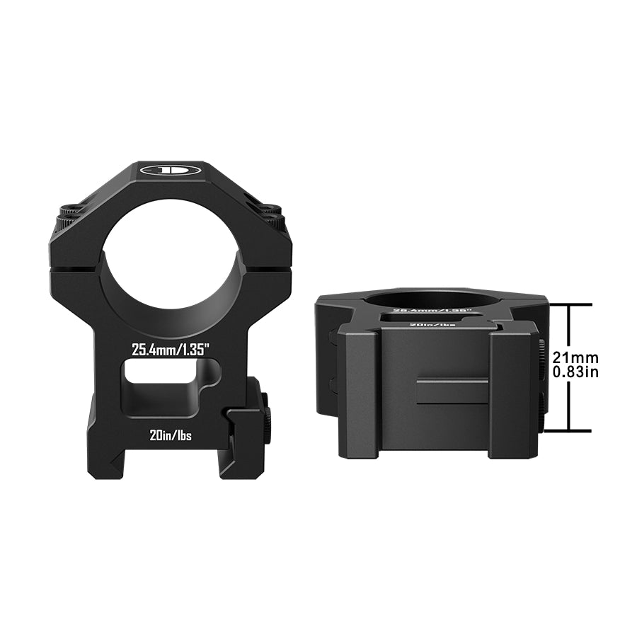 DISCOVERYOPT Picatinny Scope Rings for 25.4mm＆30mm Tubes – 1.35" High | for Picatinny, Weaver
