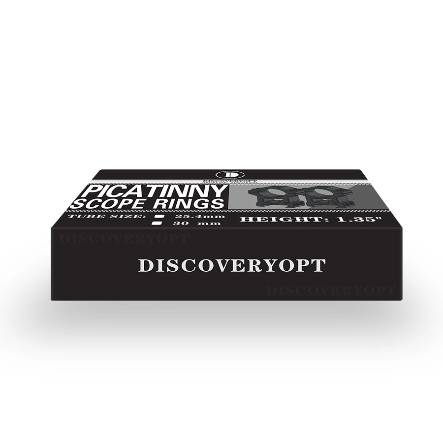 DISCOVERYOPT Picatinny Scope Rings for 25.4mm＆30mm Tubes – 1.35" High | for Picatinny, Weaver