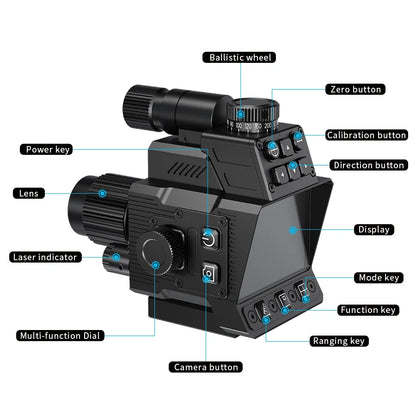 DISCOVERYOPT DND350BC Digital Night Vision Scope – | High-Resolution Night Vision Optics with Laser Rangefinder &amp; Ballistic Calculator