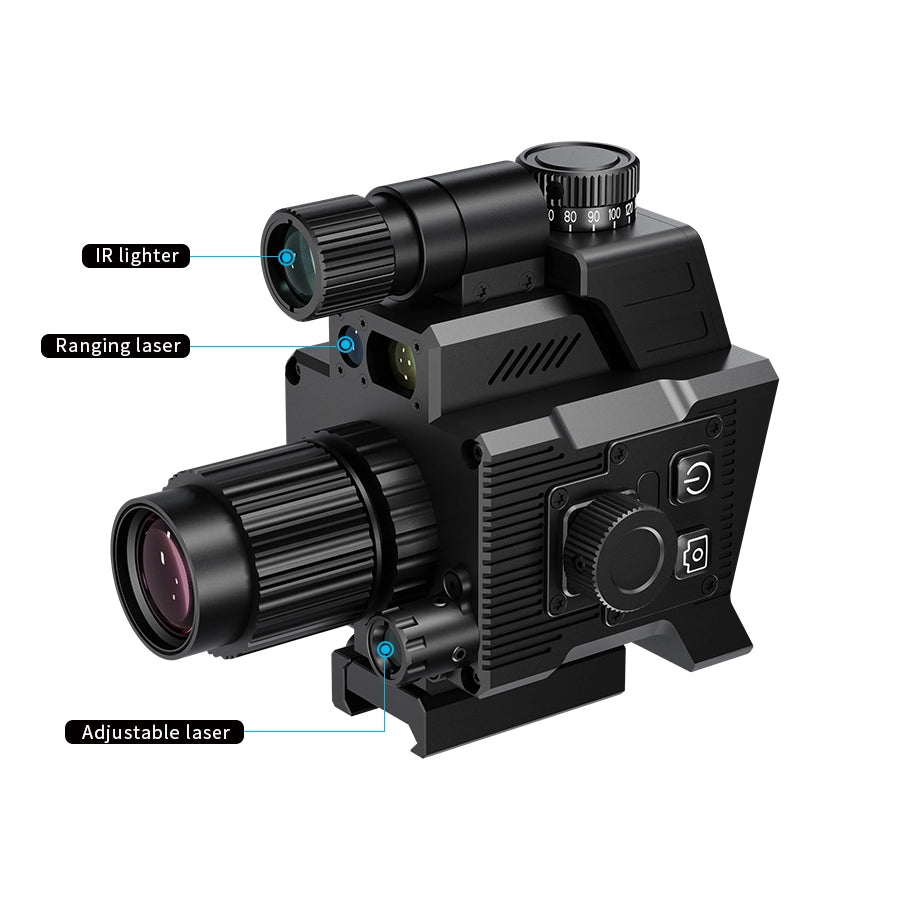 DISCOVERYOPT DND350BC | Digital Night Vision Riflescope with Laser Rangefinder, Ballistic Calculator & Recording