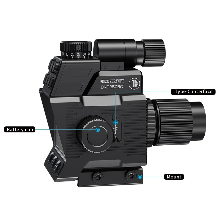 DISCOVERYOPT DND350BC Digital Night Vision Scope – | High-Resolution Night Vision Optics with Laser Rangefinder &amp; Ballistic Calculator