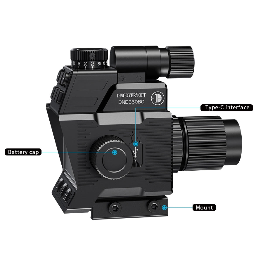 DISCOVERYOPT DND350BC | Digital Night Vision Riflescope with Laser Rangefinder, Ballistic Calculator & Recording