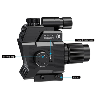 DISCOVERYOPT DND350BC | Digital Night Vision Riflescope with Laser Rangefinder, Ballistic Calculator & Recording
