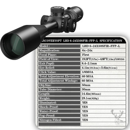 LHD 6-24X50SFIR FFP-Z/L Diameter:30MM Optics Scopes