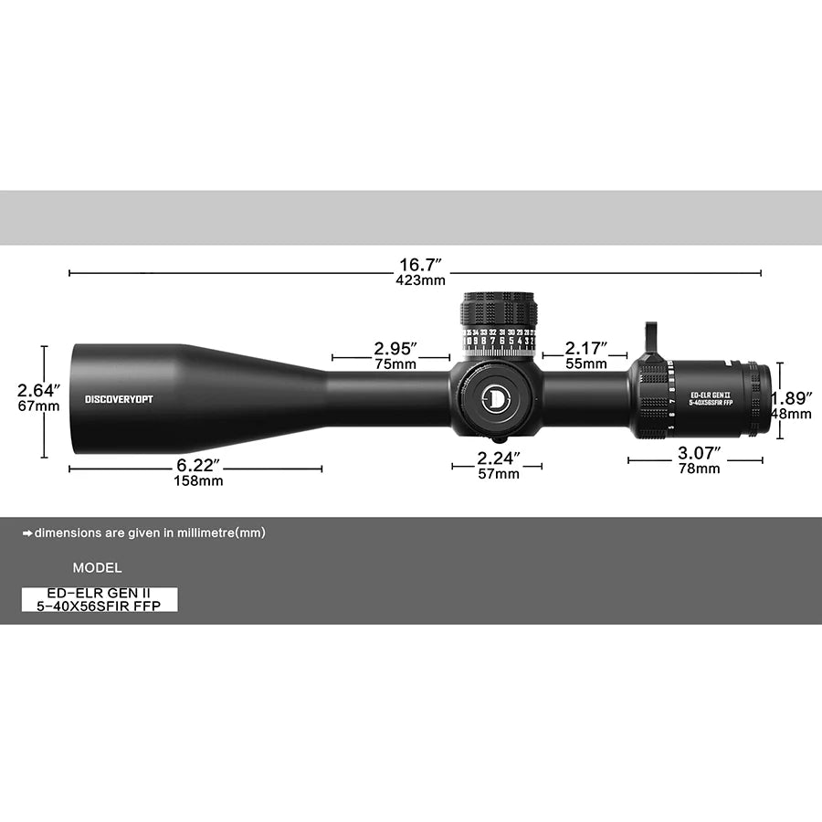 ED-ELR GEN II 5-40X56SFIR FFP-MRAD/MOA-Z Diameter:35MM Optics Scope