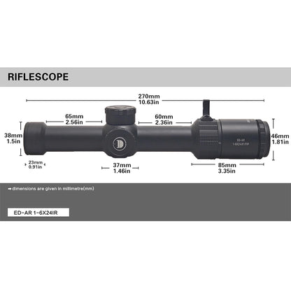 DISCOVERYOPT ED-AR 1-6X24IR FFP-MIL LPVO Diameter:30MM Short Optics Scope