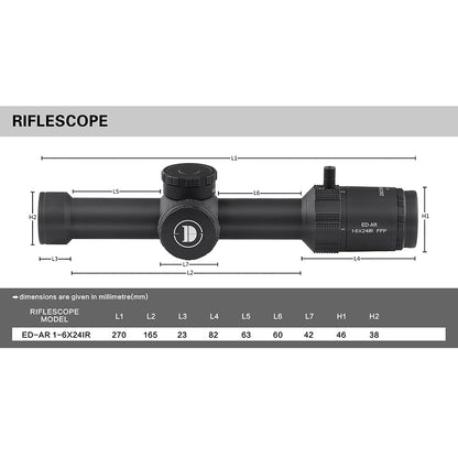 DISCOVERYOPT ED-AR 1-6X24IR FFP-MIL LPVO Diameter:30MM Short Optics Scope