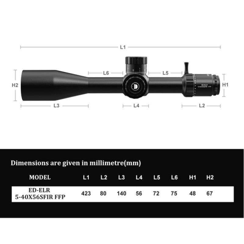 DISCOVERYOPTED-ELR GEN II 5-40X56SFIR FFP-MRAD/MOA-Z Diameter:35MM ...