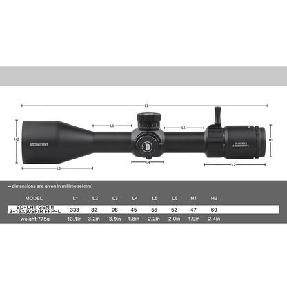 DISCOVERYOPT ED-LHT GENⅡ 3-15X50SFIR FFP-MRAD/MOA Diameter:30MM Optics Scopes