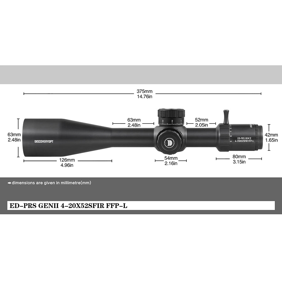DISCOVERYOPT ED-PRS GENⅡ 4-20X52SFIR FFP-MRAD-Z/L Diameter:34MM Optics Scope