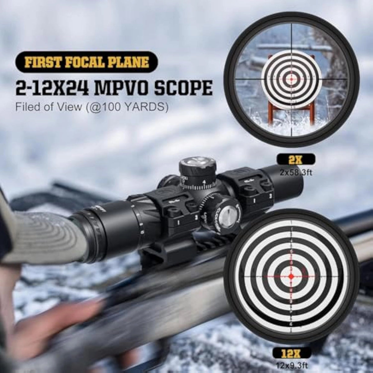 DISCOVERYOPT HD 2-12X24SFIR FFP-MIL Tube Diameter:30MM Short Optics Scope