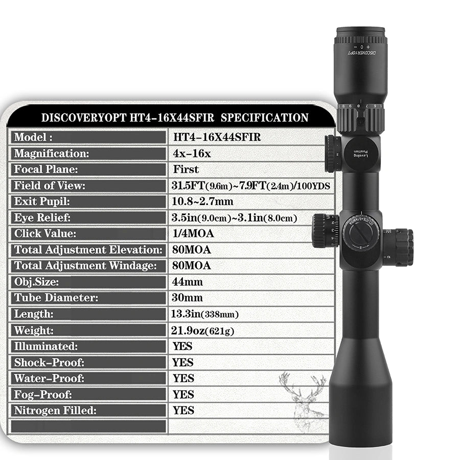 DISCOVERYOPT HT GENII 4-16X44SFIR FFP-MOA Diameter:30MM Optics Scopes