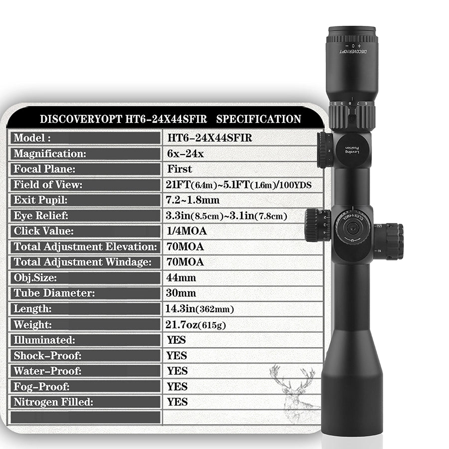DISCOVERYOPT HT 6-24X44SFIR FFP-MOA Diameter:30MM Optics Scopes