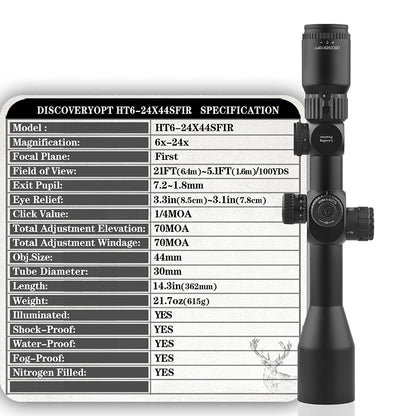 DISCOVERYOPT HT 6-24X44SFIR FFP-MOA Diameter:30MM Optics Scopes
