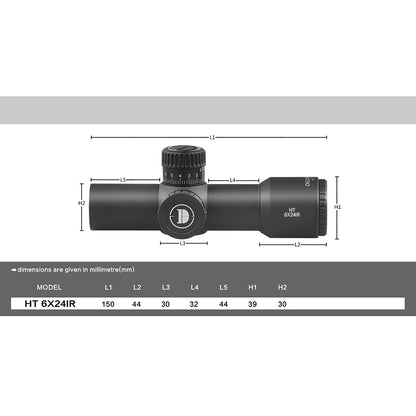 DISCOVERYOPT HT 6X24AIR-FFP-MRAD Diameter:30MM Short Optics Scope