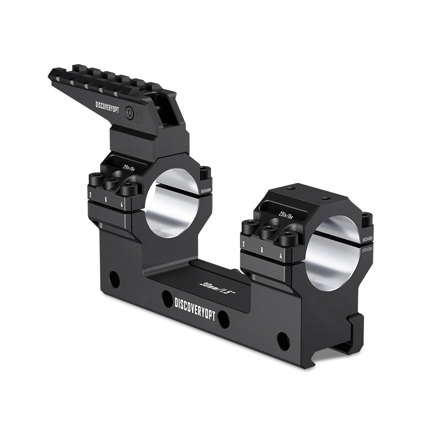 DISCOVERYOPT 0 MOA Heavy Duty Scope Mount, Picatinny One-Piece Base with Integrated Top Rail - Fits 30mm/34mm Tubes, 1.18"/1.5" Center Height