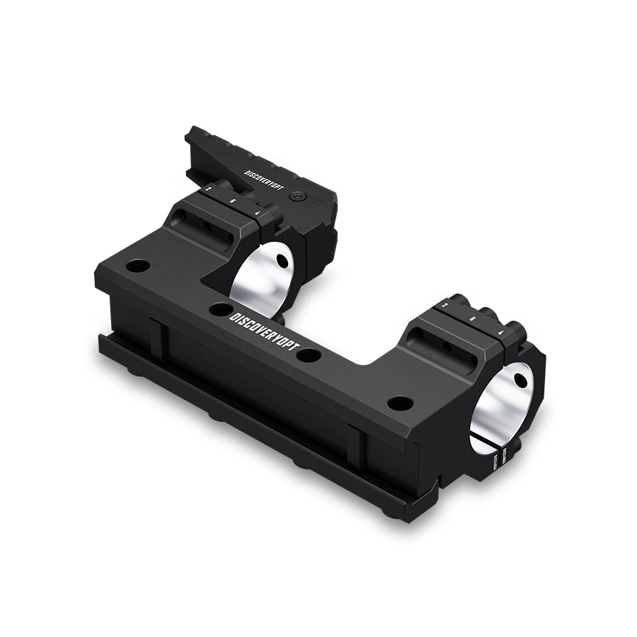 DISCOVERYOPT 0 MOA Heavy Duty Scope Mount, Picatinny One-Piece Base with Integrated Top Rail - Fits 30mm/34mm Tubes, 1.18"/1.5" Center Height