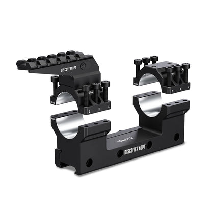 DISCOVERYOPT 0 MOA Heavy Duty Scope Mount, Picatinny One-Piece Base with Integrated Top Rail - Fits 30mm/34mm Tubes, 1.18"/1.5" Center Height